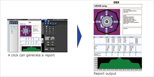 DSX500 Microscope Report Function Screenshot