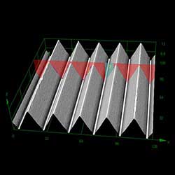 Profil 3D de la surface d’une plaque guide lumière