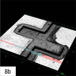 図8：端子接続部分の3D画像（b）オフセット約7.3μm