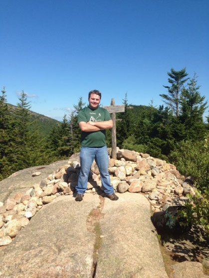 XRF application scientist, Dillon McDowell, hiking on his time off