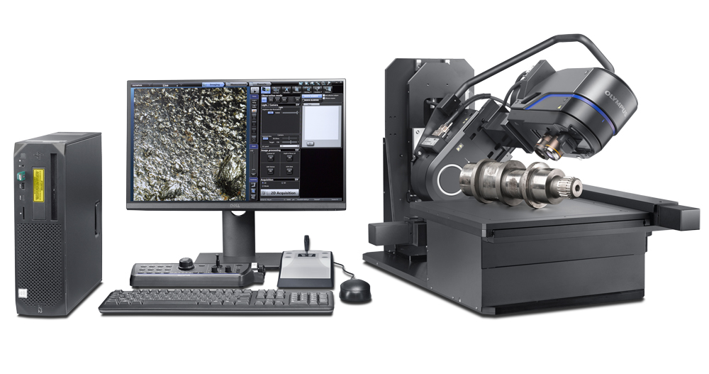 Custom confocal laser microscope system used for EV battery inspection